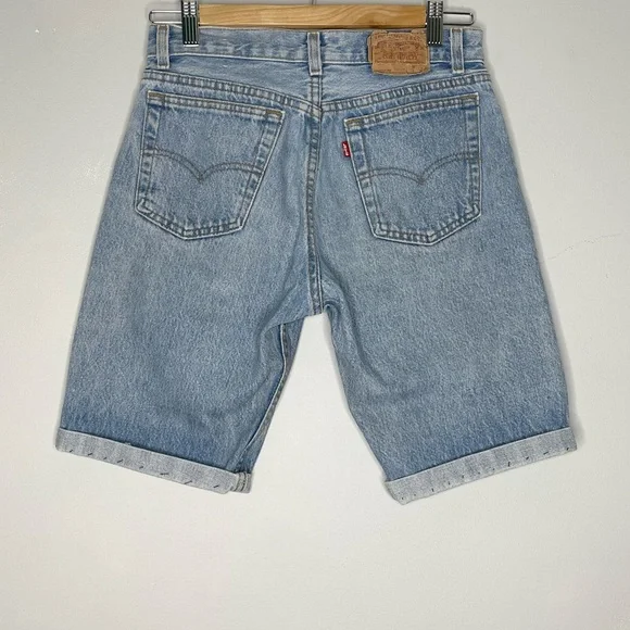 LEVI’S Vintage Student Fit High Rise Button Fly Cut Off Denim Shorts - Picture 2 of 7